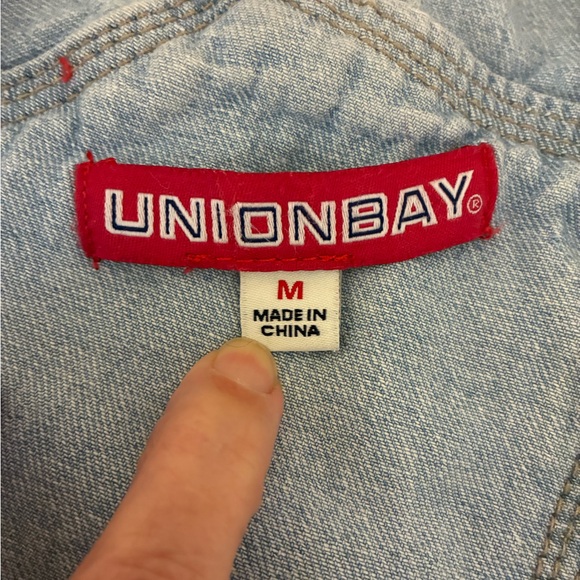 UNIONBAY Light Blue Denim Overalls M Intentionally distressed - Picture 5 of 11
